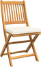 vidaXL - Vouwtuinstoelen - met - Witte - Kussen - 2 - stuks - van - Massief - Acaciahout