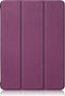 Lunso - Geschikt voor iPad 10 (2022) - Tri-Fold Bookcase hoes - Paars