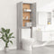vidaXL - Wasmachinekast - 64x25,5x190 - cm - grijs - sonoma - eikenkleurig