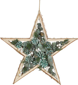 Beliani HOSIO - Wanddecoratie - Groen - Dennenhout