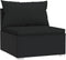 vidaXL - Driezitsbank - met - kussens - poly - rattan - zwart