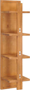 vidaXL - Wandspiegel - met - schappen - 30x30x120 - cm - massief - teakhout