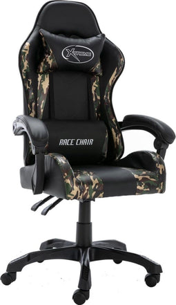 vidaXL - Racestoel - kunstleer - zwart - en - camouflage