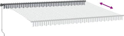 vidaXL - Luifel - handmatig - uittrekbaar - 500x300 - cm - antracietkleurig - en - wit