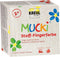 Mucki textiel vingerverf - 4 x 150 ml vingerverf voor textiel - kleuren geel, rood, blauw & groen