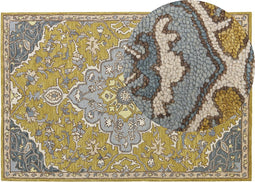MUCUR - Vloerkleed - Geel - 160 x 230 cm - Wol