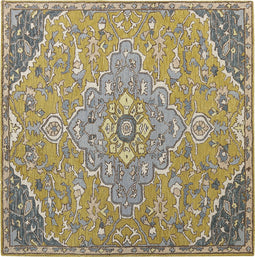 MUCUR - Vloerkleed - Geel - 200 x 200 cm - Wol