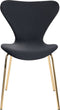 BOONVILLE - Eetkamerstoel - Zwart/Goud- Synthetisch materiaal