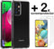 Hoesje Geschikt voor Samsung A52 / A52s Backcover Hybride Transparant Siliconen Case TPU Hoesje + 2 x Screenprotector - Luxe Telefoonhoesje Wallet Case Pasjeshouder PU Leder