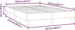 vidaXL - Boxspring - zonder - matras - fluweel - donkergrijs - 120x210 - cm
