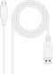 Nanocable 10.01.4002-W - USB C naar USB A Kabel - 2 m - Wit
