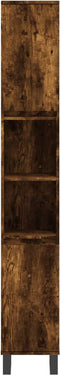 vidaXL - Badkamerkast - 30x30x190 - cm - bewerkt - hout - gerookt - eikenkleurig