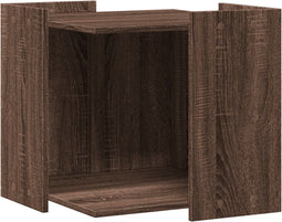 vidaXL - Kattenbakkast - 53x53x51 - cm - bewerkt - hout - bruin - eikenkleurig
