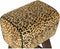 Kruk DKD Home Decor Zwart Hout Bruin Leer (43 x 35 x 75 cm)