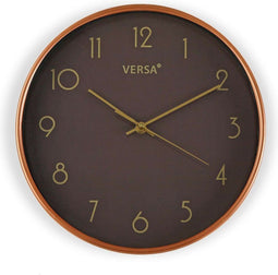 Muurklok Gold Plastic (4 x 30 x 30 cm) - Bruin