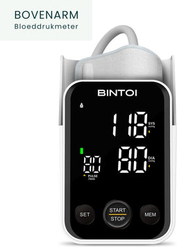Bintoi BX400 - Bovenarm Bloeddrukmeter - 240 Gegevensopslag en Aritmie-herkenning - Inclusief Batterijen en Opbergtas