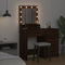 vidaXL - Kaptafel - met - LED-verlichting - - - Bruin - Eik, - 50x41x135 - cm