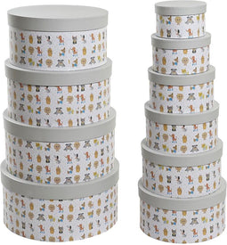 Multi-Functionele Kist Dkd Home Decor Wit Kinderen Multicolour Blommor Karton (37,5 X 37,5 X 18 Cm)