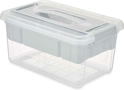 Multi-Functionele Kist Grijs Transparant Plastic 5 L 29,5 X 14,5 X 19,2 Cm (6 Stuks)
