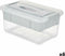 Multi-Functionele Kist Grijs Transparant Plastic 5 L 29,5 X 14,5 X 19,2 Cm (6 Stuks)