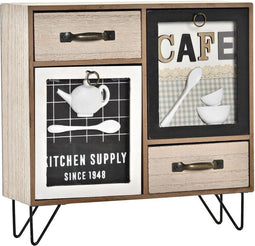 Multi-Functionele Organiser DKD Home Decor Metaal Kristal Hout MDF 30 x 10 x 29 cm Keuken