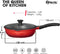 Multifunctionele 3 in 1 Wokpan met Deksel + Wok + Hapjespan 28 cm -Rood