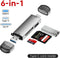 Multifunctionele Usb 3.0 Kaartlezer U Schijf Type C/Micro Usb/Tf/Sd Flitsaandrijving Geheugenkaart Lezing Adapter Telefoon Accessoires , 6 in 1