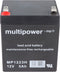 Multipower MP1223H loodstroomaccu met Faston 6,3 mm stekkercontact