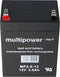 Multipower MP2.9-12 loodaccu, 4,8 mm Faston-stekkercontacten