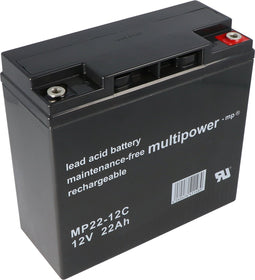 Multipower MP22-12C loodbatterij met M6 connector systeem schroefverbinding