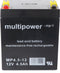 Multipower MP4.5-12 loodbatterij 12 volt met 4,8 mm Faston-connector