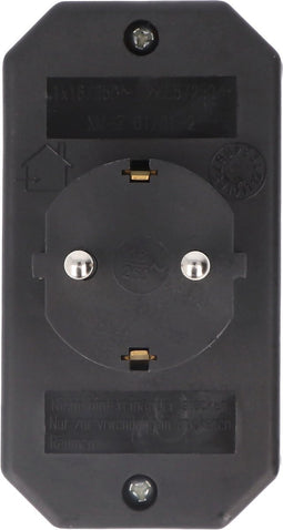 Multistekker 2x Euro en 1x beveiligingscontact zwart verticaal