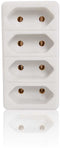Multistekker 4x Euro wit