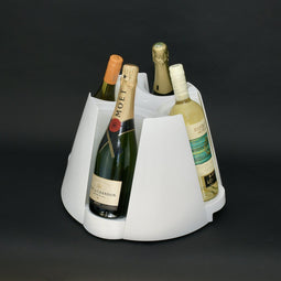 Multivino roterende wijnkoeler – Innovatief wit design met 4 koelelementen – Voor 4 flessen – Perfect temperatuurbehoud