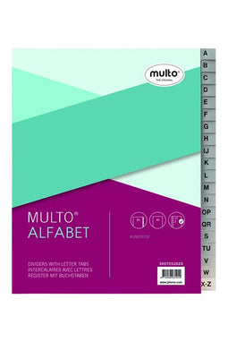 Multo - Tabbladen multo a5 17-gaats alfabet pp grijs | 10 stuks