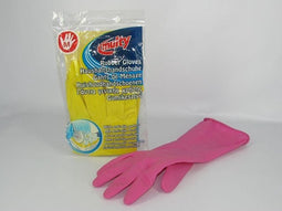 Multy - Huishoudhandschoenen maat S - Natuurlatex/Kantoen - Geel