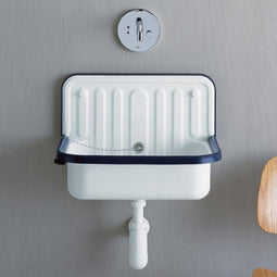 Alape Ag serie - Plaatstalen uitstortgootsteen - Stootrand - Wit blauw