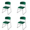 Mundo Stapelstoel groen, velvet gestoffeerd, brandvertragend - SET VAN 4