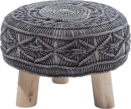 MUNDRA - Hocker - Grijs - Katoen