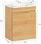 SoBuy Bzr169-N - Wastafelkast - Wandgemonteerd - Spaanplaat & Keramiek - Bruin - 41x25x52cm