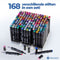Roegaarden Twinmarkers - Alcohol Markers - 168 stuks - Draagtas inbegrepen