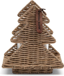 Riviera Maison Rustic Rattan Lovely Trees Votive - Rattan Pitriet - Naturel - 15.0x12.5x17.0 cm