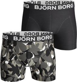 Björn Borg 2-Pack Men Boxershorts Forest, Zwart, Grijs