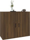 vidaXL - Dressoir - 80x33x70 - cm - bewerkt - hout - bruin - eikenkleur