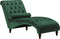 MURET - Chaise longue - Donkergroen - Symmetrisch - Fluweel