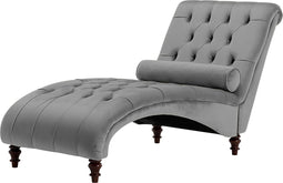 MURET - Chaise longue - Grijs - Symmetrisch - Fluweel