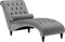 MURET - Chaise longue - Grijs - Symmetrisch - Fluweel