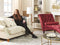 MURET - Chaise longue - Rood - Symmetrisch - Fluweel
