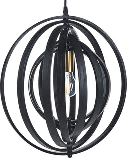 MURRELL - Hanglamp - Zwart - Populierenhout