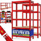 MONZANA® Stellingkast - 10 schappen - Belastbaar tot 1750kg - Rood (set van 2)